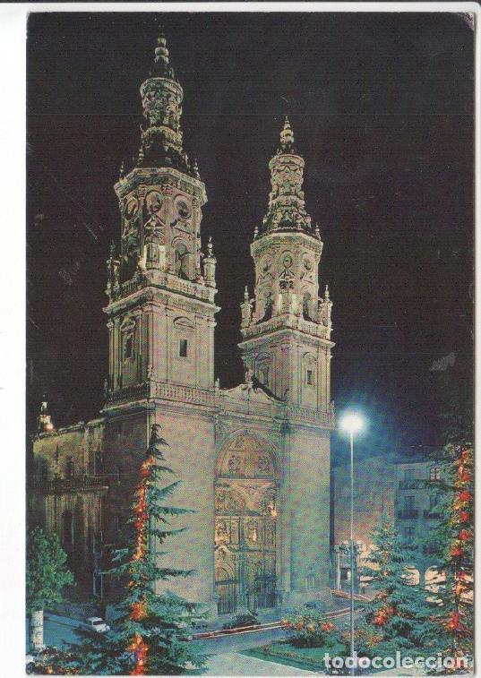 Cartoline: Postal JC0751: Logro&ntilde;o. Catedral Santa Maria de la Redonda, de noche - NULL