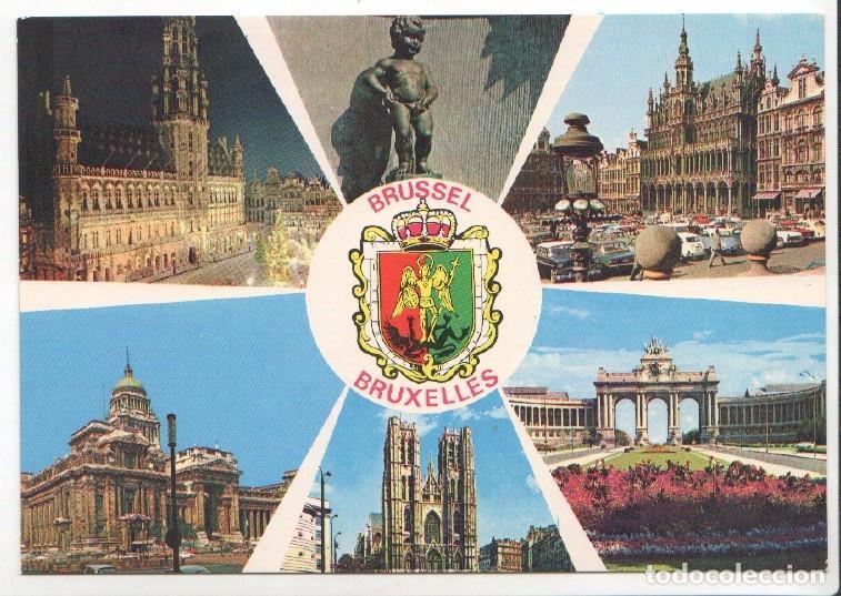 Postais: Postal JC0864: Brussel - Bruxelles. Varias vistas (Gran Place, Parque del Cincuentenario, Ayuntamien