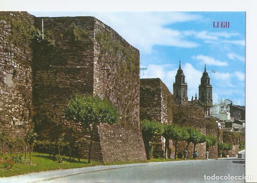 Postkarten: Postal 030407 : Lugo Muralla Romana al Fondo Catedral - Varios