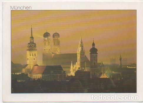 Cartoline: Postal E02191: Imagen nocturna de Munich, Alemania - Varios