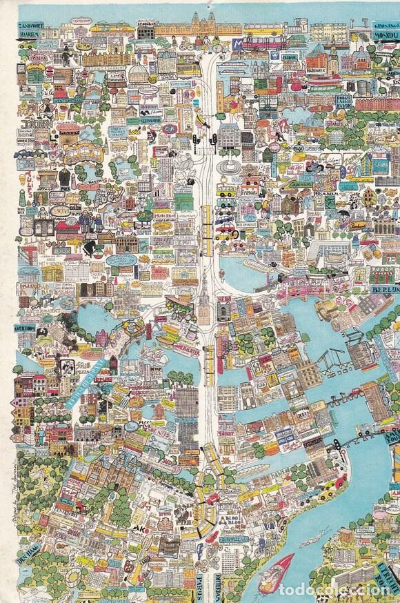 Postales: POSTAL B8033: AMSTERDAM: MAPA CIUDAD - Varios - Foto 1