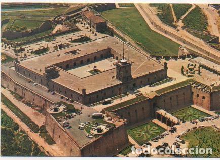 Postales: Postal E01537: Vista a&eacute;rea, Castillo de Montjuic - Varios