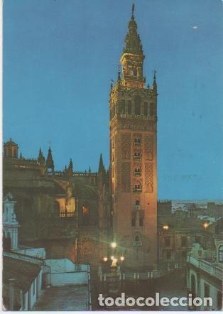 Cartoline: Postal E01201: La Giralda por la Noche, Sevilla - Varios