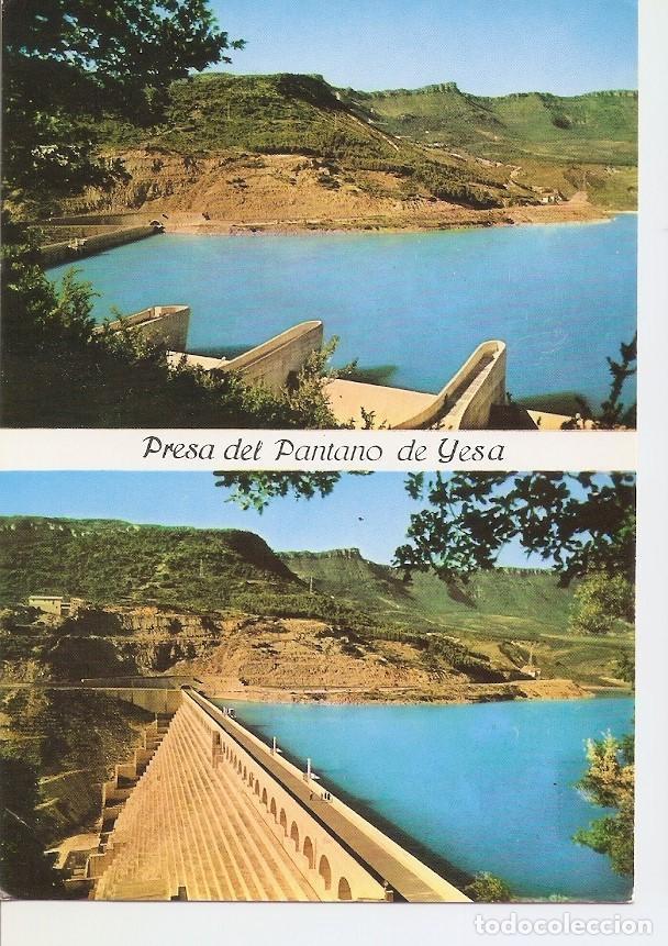 Cartes Postales: Postal 032393 : Yesa (Navarra) Presa y sobraderos al fondo Sierra de Leyre - Varios