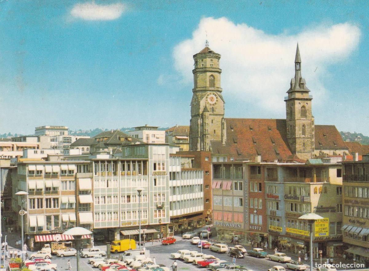 Postales: POSTAL B8709: STUTTGART: MARKTPLATZ UNS STIFTKIRCHE - Varios - Foto 1