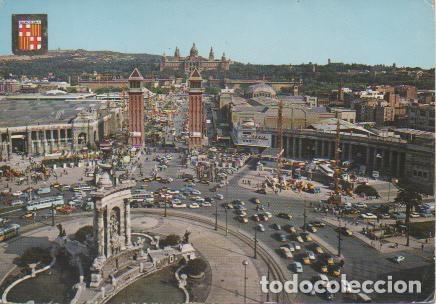 Cartoline: Postal E03854: Plaza de Espa&ntilde;a y entrada al Parque de Montjuich, Barcelona - Varios