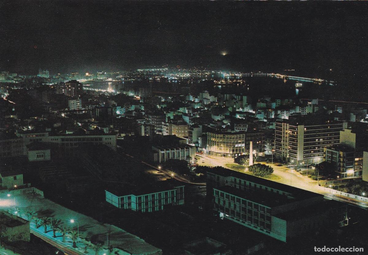 Postales: POSTAL B9183: LAS PALMAS DE GRAN CANARIA: VISTA NOCTURNA DEL MUELLE - Varios