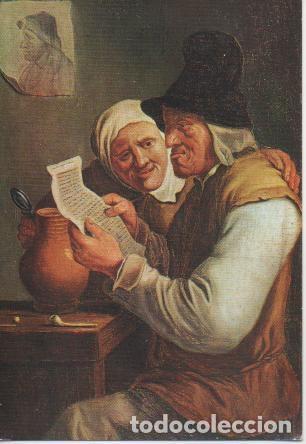 Postais: Postal E02572: Escena de Viejos, Van Ostade, Museo Galdeano, Madrid - Varios