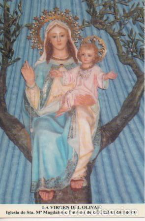 Postales: Postal E03159: La Virgen do Olivar Iglesia de Sta. M&ordf; Magdalena. Patrona de L&eacute;cera, Zaragoza - M&ordf; L.