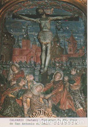 Postcards: Postal E03350: Calvario (Retablo Flamenco S.XV. Coro de San Antonio el Real), Segovia - FR.J.A.Llore