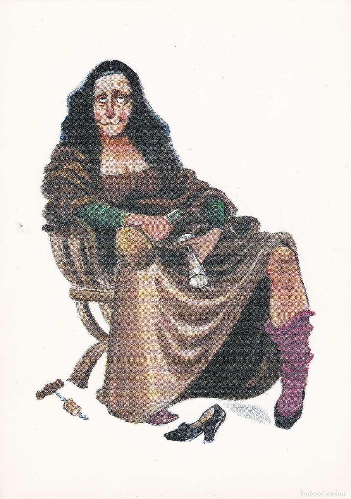 Postkarten: Norma: POSTAL: LA GIOCONDA de GIN: DIBUJO SATIRICO modelo 1 - Varios