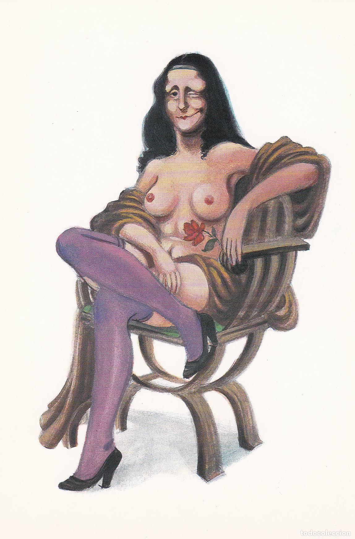 Postcards: Norma: POSTAL: LA GIOCONDA de GIN: DIBUJO SATIRICO modelo 5 - Varios