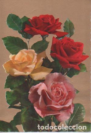 Postales: Postal E05599: Postal troquelada de Rosas - Varios - Foto 1