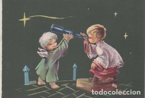 Cartoline: Navid E04801: Postal Navidad Angelito y ni&ntilde;o mirndo estrella - Varios