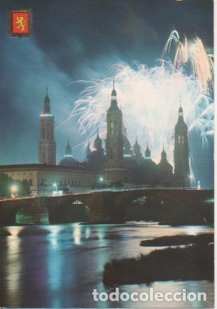 Cartes Postales: Postal E06352: Templo del Pilar y fuegos artificiales. Zaragoza - Varios