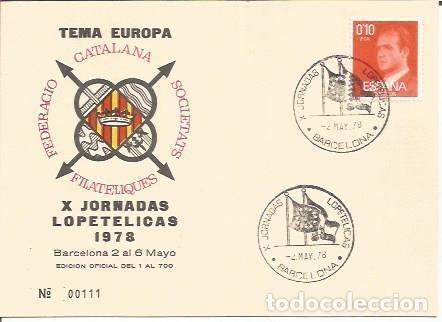 Postcards: TARJETA FILATELICA 0084: X Jornadas Lopetelicas 1978. Barcelona. Numero de serie: 00111 - NULL