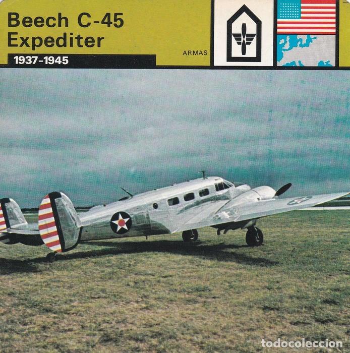 Postais: FICHA ARMAS: BEECH C-45 EXPEDITER. 1937-1945 - Varios