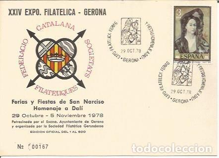 Postales: TARJETA FILATELICA 0050: Ferias y Fiestas de San Narciso. Homenaje a Dali. Numero de serie: 00167 -