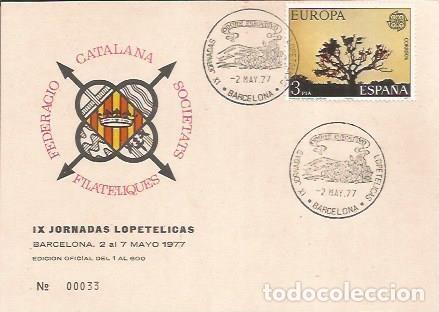 Postkarten: TARJETA FILATELICA 0011: IX Jornadas Lopetelicas. Barcelona 2 al 7 mayo. Numero de serie: 00033 - NU