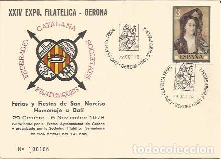 Postales: TARJETA FILATELICA 0051: Ferias y Fiestas de San Narciso. Homenaje a Dali. Numero de serie: 00166 -