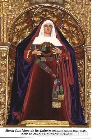 Postales: POSTAL A1275: Maria Santisima de los Dolores. Iglesia de San Agustin de Montilla, Cordoba - NULL