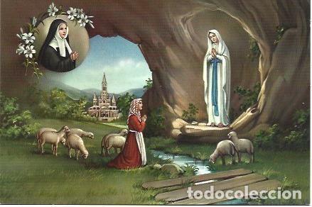 Postais: POSTAL L00465: La aparicion de la Virgen de Lourdes - NULL