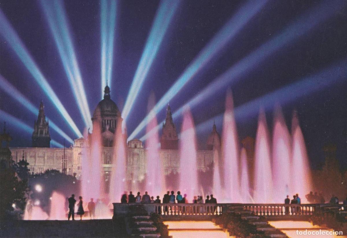 Cartoline: POSTAL B11706: BARCELONA: FUENTE LUMINOSA DE MONJU&Iuml;C. DIVERSOS ASPECTOS - NULL