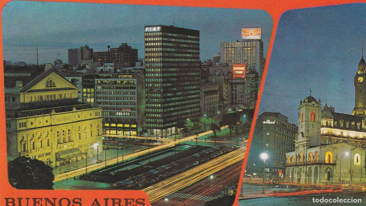 Postais: POSTAL B13200: BUENOS AIRES. VISTA NOCTURNA. Dimensiones 16,5x11,5 cm - NULL