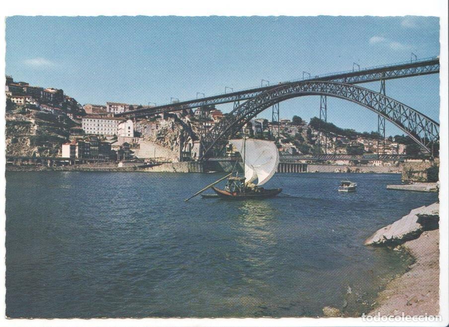 Postais: Postal JC029: Porto (Portugal). Barco Rebelo e Ponte de D. Luiz I - Varios