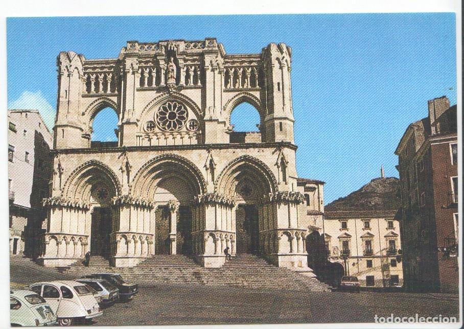 Postales: Postal JC0217: Cuenca. Fachada de la Catedral. Estilo Gotico, al fondo El Sagrado Corazon - Varios