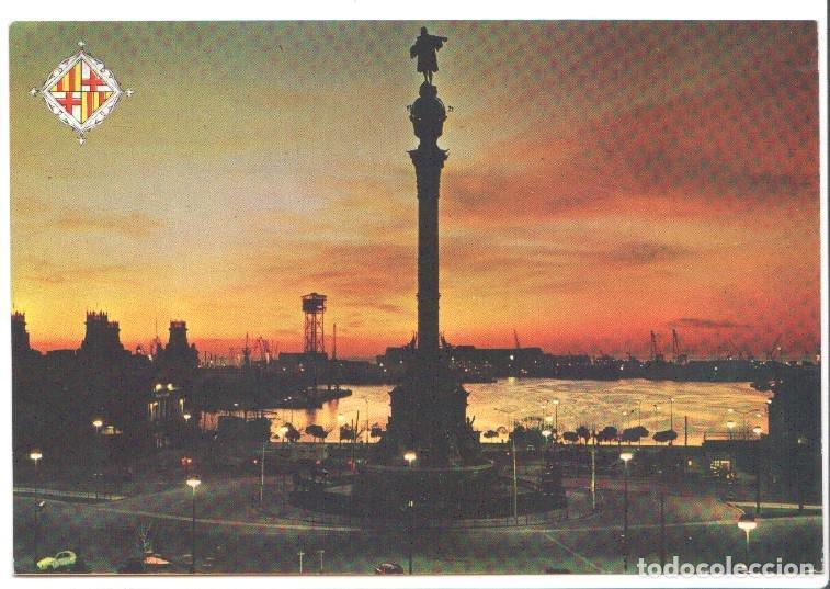 Postales: Postal JC0522: Barcelona. Monumento a Colon, anocheciendo - Varios