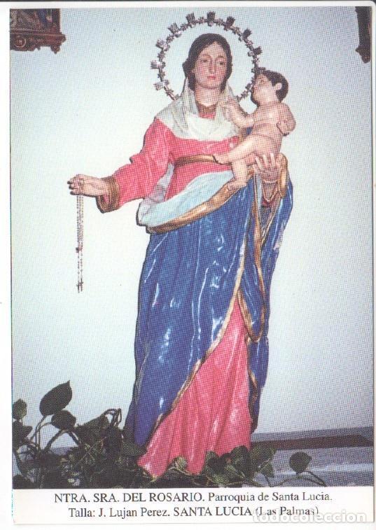 Postais: Postal JC0693: Ntra. Sra. del Rosario. Parroquia de Santa Lucia. Talla: J. Lujan Perez. Santa Lucia