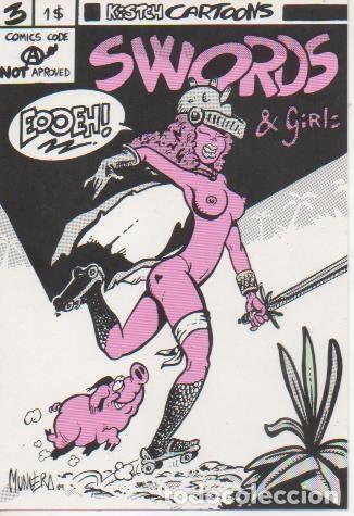 Postkarten: Postal E06621: 7&ordm; Salo Internaciona del C&oacute;mic de Barcelona.Kistch Cartoons. Swords & Girls - Jos&eacute; Lu