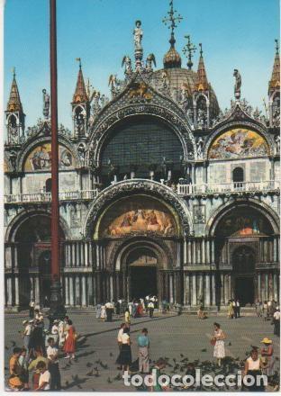Postkarten: Postal E02099: Fachada Basiliuca de San Marcos, Venecia, Italia - Varios