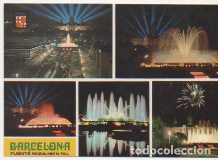 Postales: Postal E01569: im&aacute;genes Fuentes luminosas de Montjuic, Barcelona - Varios