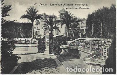 Postkarten: POSTAL L04679: Glorieta de Cervantes. Exposicion Hispano Americana de Sevilla - NULL