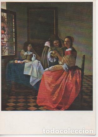 Postkarten: Postal E02608: M&auml;dchen mit Wenglas, Jan Vermeer van Delft - varios