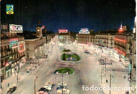 Postcards: POSTAL PV00630: Vista noctura de la Puerta del Sol, Madrid - NULL