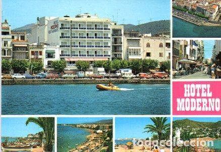 Postales: POSTAL PV00787: Hotel Moderno y vistas de Roses, Gerona - NULL