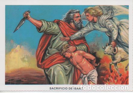 Postales: Postal E07415: Las Mas Bellas Tarjetas Postales Siglo XIX y XX. La Sagrada Biblia. Sacrificio de Is