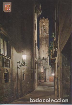 Postcards: Postal E05007: Vista nocturna del Barri G&oacute;tic de Barcelona - Varios