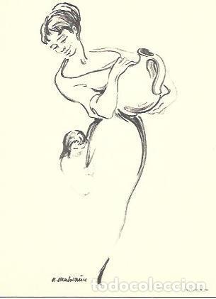 Postais: POSTAL A2465: Dibujo mujer con cantaro - NULL
