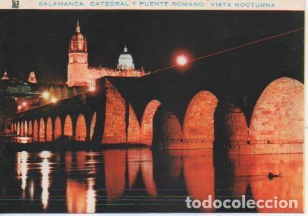 Postkarten: Postal E06129: Catedral y Puente Romano, vista nocturna. Salamanca - Varios