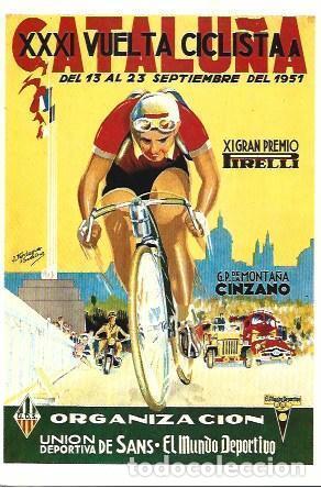 Postales: POSTAL A2414: Cartel Vuelta ciclista a Catalu&ntilde;a 1951 - NULL