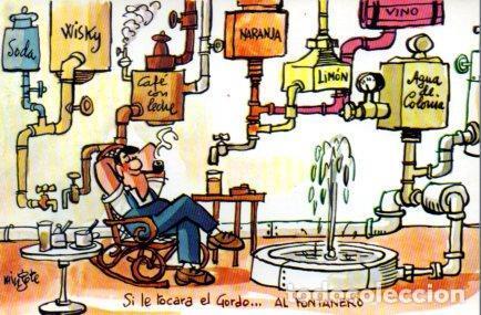 Cartoline: POSTAL PV02251: Loteria Nacional. Dibujos humoristicos por Mingote, Serie E num. 9/12