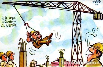 Cartes Postales: POSTAL PV02250: Loteria Nacional. Dibujos humoristicos por Mingote, Serie E num. 8/12 - NULL