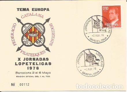 Cartoline: TARJETA FILATELICA 0083: X Jornadas Lopetelicas 1978. Barcelona. Numero de serie: 00112 - NULL