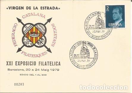 Postkarten: TARJETA FILATELICA 0113: XXI Exposicion filatelica. Barcelona. Numero de serie: 00283 - NULL
