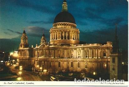 Postais: POSTAL L00443: Vista nocturna de la catedral de Saint Paul en Londres - NULL