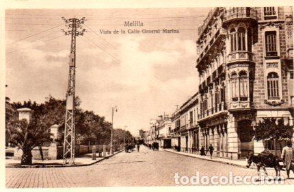 Postcards: POSTAL PV02858: Melilla vista de la Calle General Marina - NULL